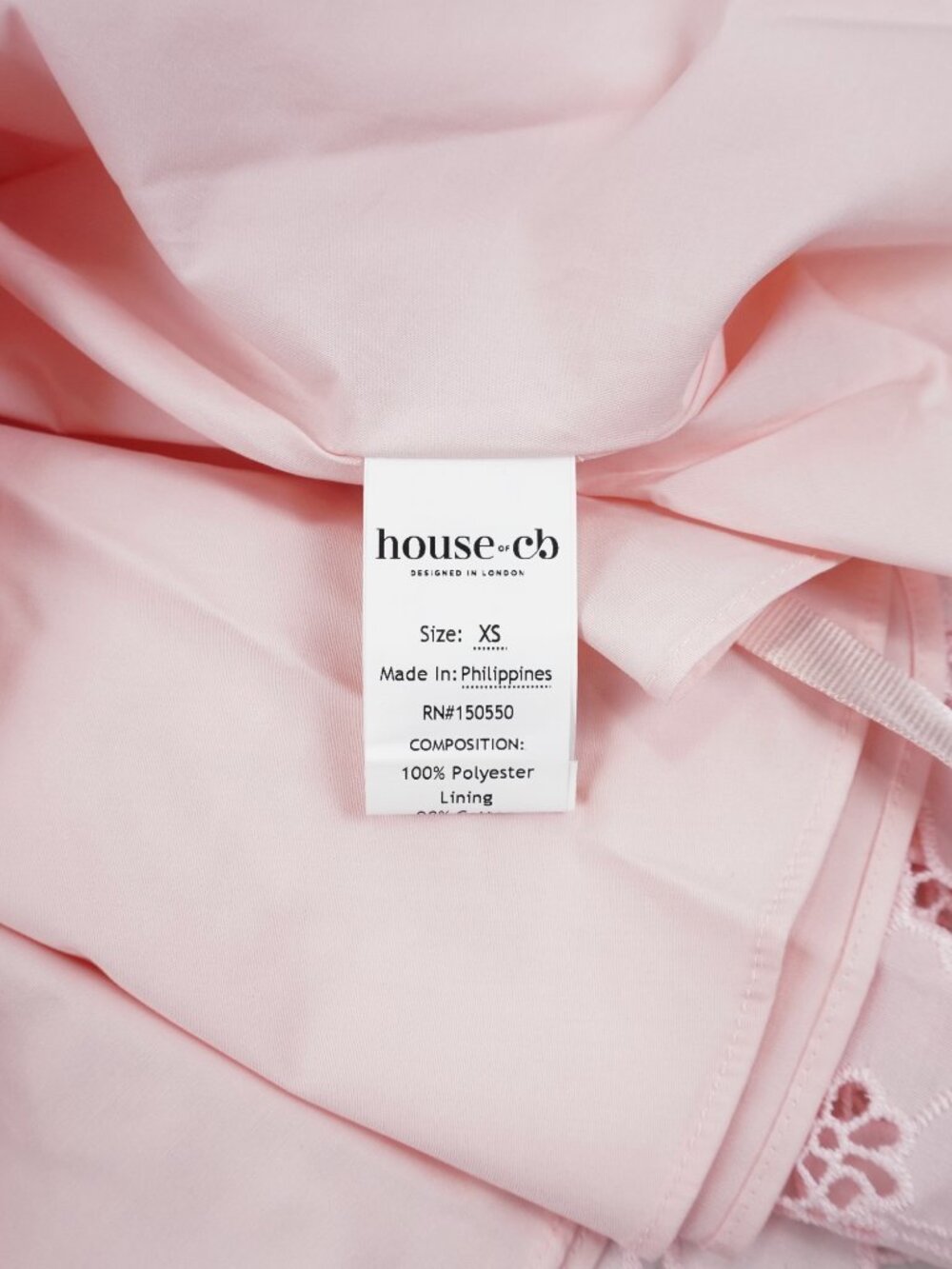 House Of CB Jemima Pink Strapless Cut Out Broderie Anglaise Mini Dress - Size XS - Picture 8 of 12